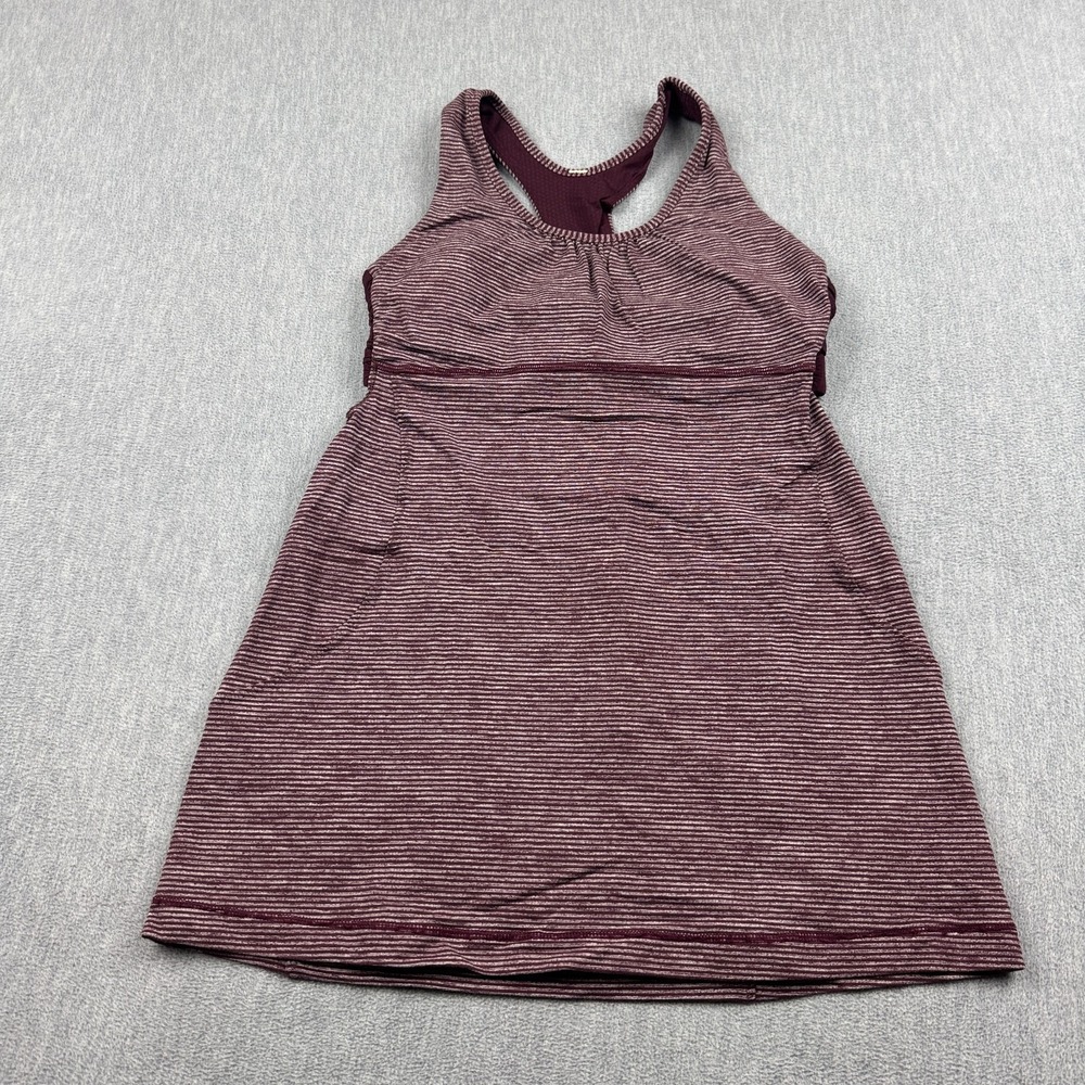 Lululemon Turbo‎ Tank Top Women 6 Red Tonka Stripe Luxtreme Athletic Yoga Gym